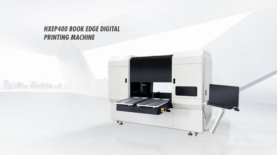 آلة الطباعة الرقمية حافة الكتاب HXEP400 مع محطات عمل مزدوجة تسمح بالعمل المستمر وطبع حافة الكتاب
